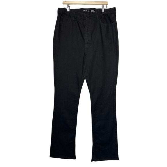 Old Navy Extra High Rise Kicker Boot Cut Secret Smooth Pockets Black Sz 16 Tall - Picture 1 of 10